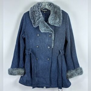 Women's Vintage Wool & Faux Fur Double Breast Coat
